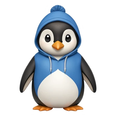 friendly anthropomorphised penguin in a hoodie and jeans standing with arms folded sticker