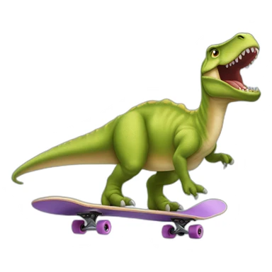 Dinosaure qui fait du skate sticker
