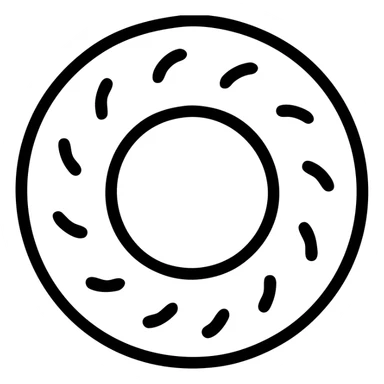 simit, Turkish sesame bread ring outlined icon sticker