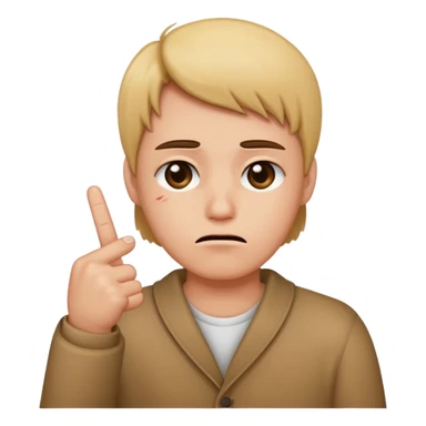 sad emoji using middle finger sticker