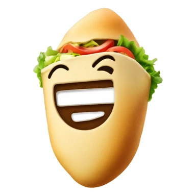 shaped shawarma with a smile sticker