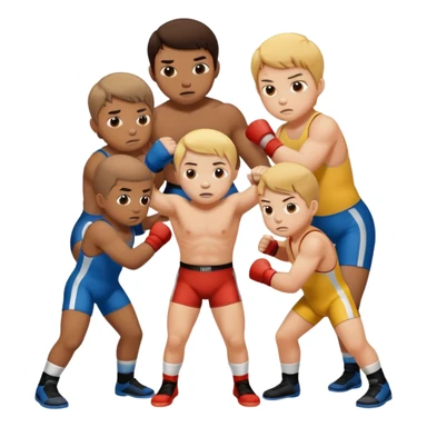 élèves quicoopèrent en faisant su sportde lutte sticker