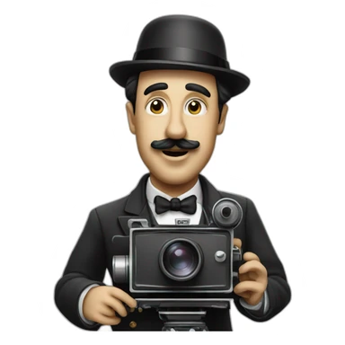charles chaplin cameraman sticker