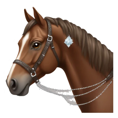 Elegant brown horse with diamond details  sticker