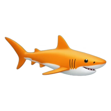 Orange shark in a tank sticker