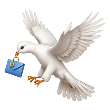a dove flies with a letter in its paws sticker