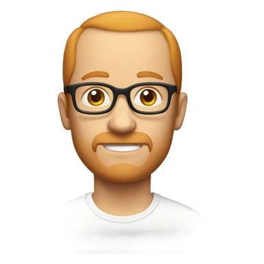 white man, balding ginger hair, ginger sideburns, glasses sticker