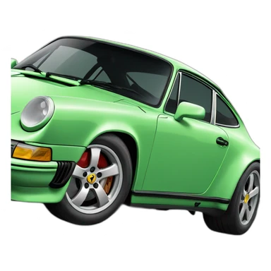 a green porsche 911 sticker