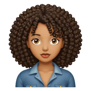 Black girl with curly hair with big bobs sticker