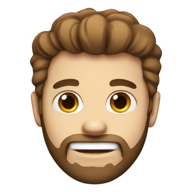 White guy with brown hair and beard and missing front tooth sticker