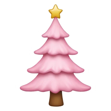 Pastel pink Christmas tree sticker