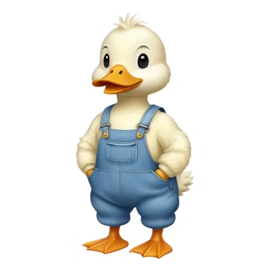 Duck wearing overalls  sticker