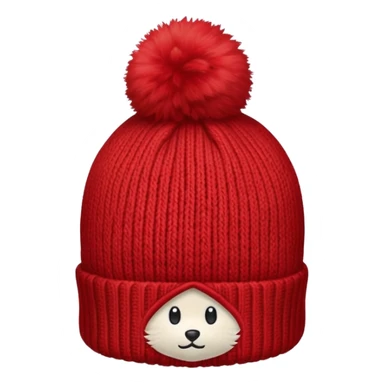 beanie with A fluffy pom-pom sticker