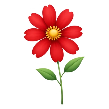 red wlower with stem sticker