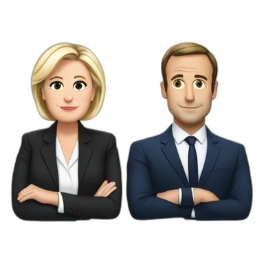 Macron et marine le pen sticker