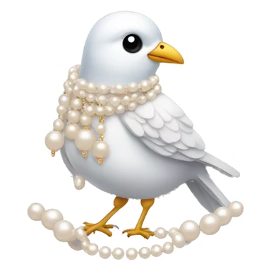 bird wearing pearls sticker