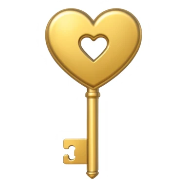 gold basic heart key sticker