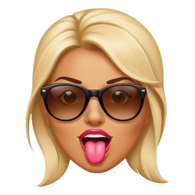 female sunglasses tongue  sticker