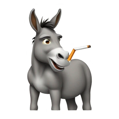 Donkey smoking a cigarette  sticker