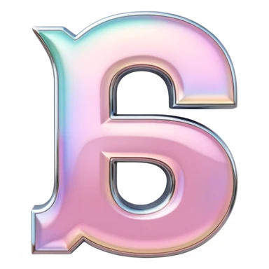 Iridescent pastel pink Font setting icon with letter G sticker