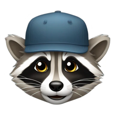 Racoon with a cap sticker