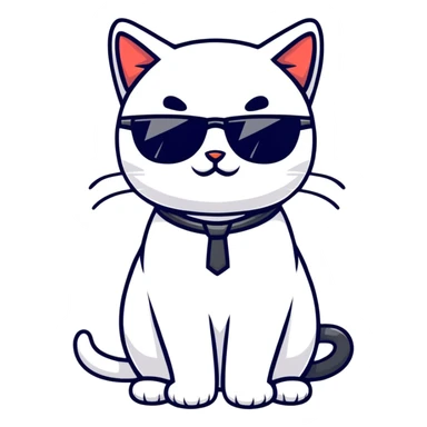cat wearing cool sunglasses proudly showing off his new tuxedo, stylish, confident pose sticker