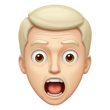 white man character with open mouth, expressive, as if loudly saying sticker