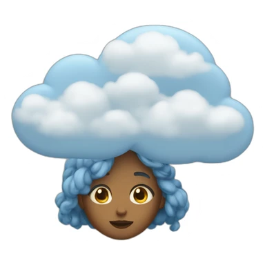 Girl cloud thinking sticker