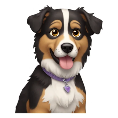 Perro peludo chico sticker