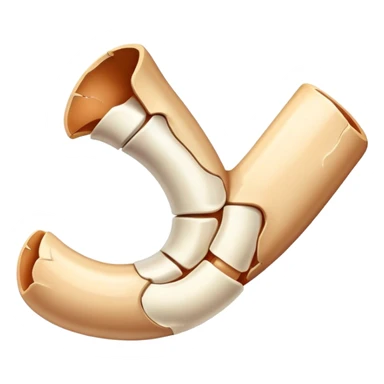 boken bone in half sticker