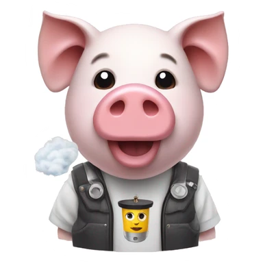 Vape with a pig sticker