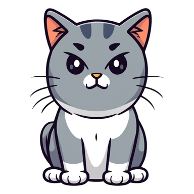 Annoyed cat sticker
