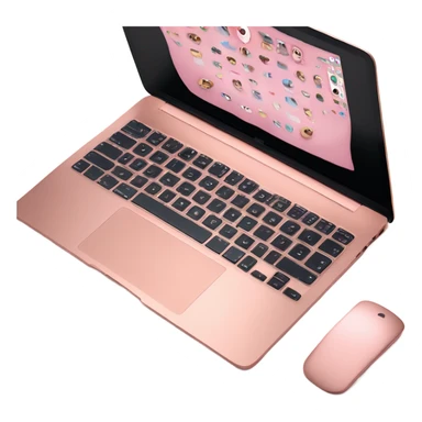 roségold mac book air view of both keyboard and screen  sticker