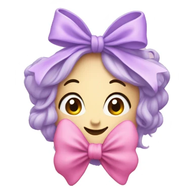 lilac heart with a pink bow sticker