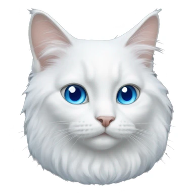 white fur and blue eyes royal cat sticker