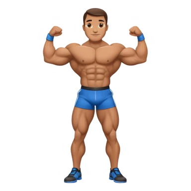 muscular bodybuilder posing on stage sticker