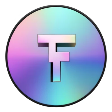 stylized letter T glitched in a circle with TV static behind it sticker