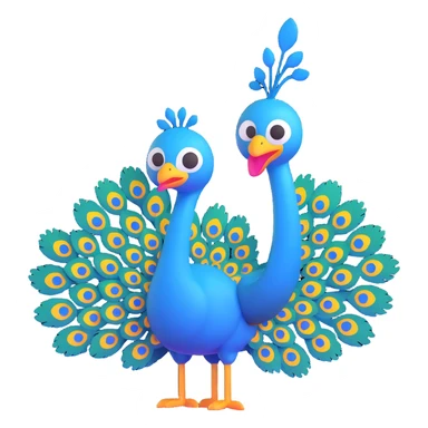 silly peacock with a cat sticker