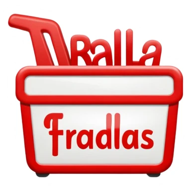 a simple drugstore sign for diapers, with the word "fraldas"simple red and white supermarket sign, with the word "fraldas" sticker