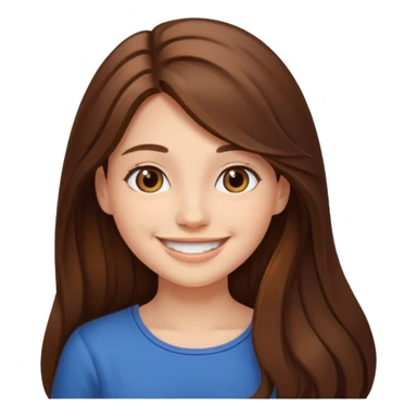 smiling girl with long hair sticker