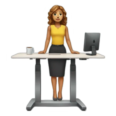 woman on standing desk sticker