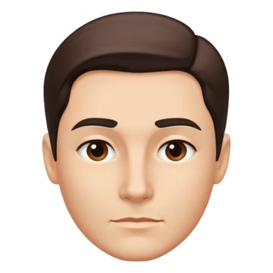 sharp chin lines, hair slicked to the side, sticker