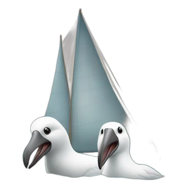 two albatrosses + one sailboat sticker