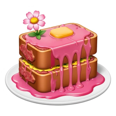 melted pink dripping sauce SPAM MEAT flowers sticker
