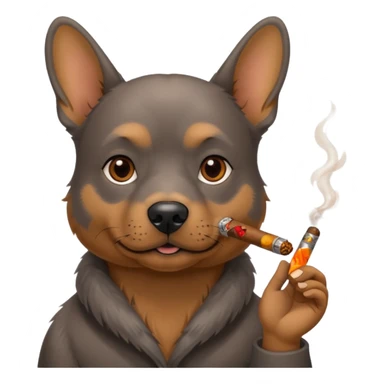Dog smoking sticker