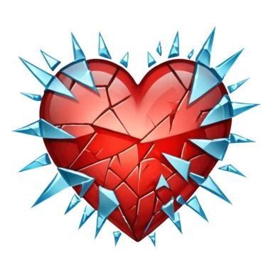 heart with a shattered glass effect sticker