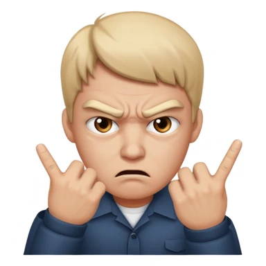 Tête en colère avec les doigts devant les yeux qui surrveille sticker