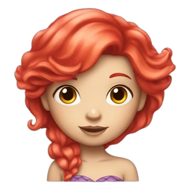 red haired cute mermaid sticker