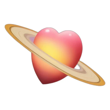 Heart shape Saturn sticker