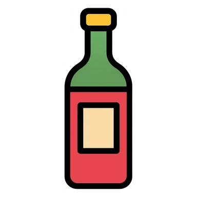 color outline icon of a wine bottle sticker